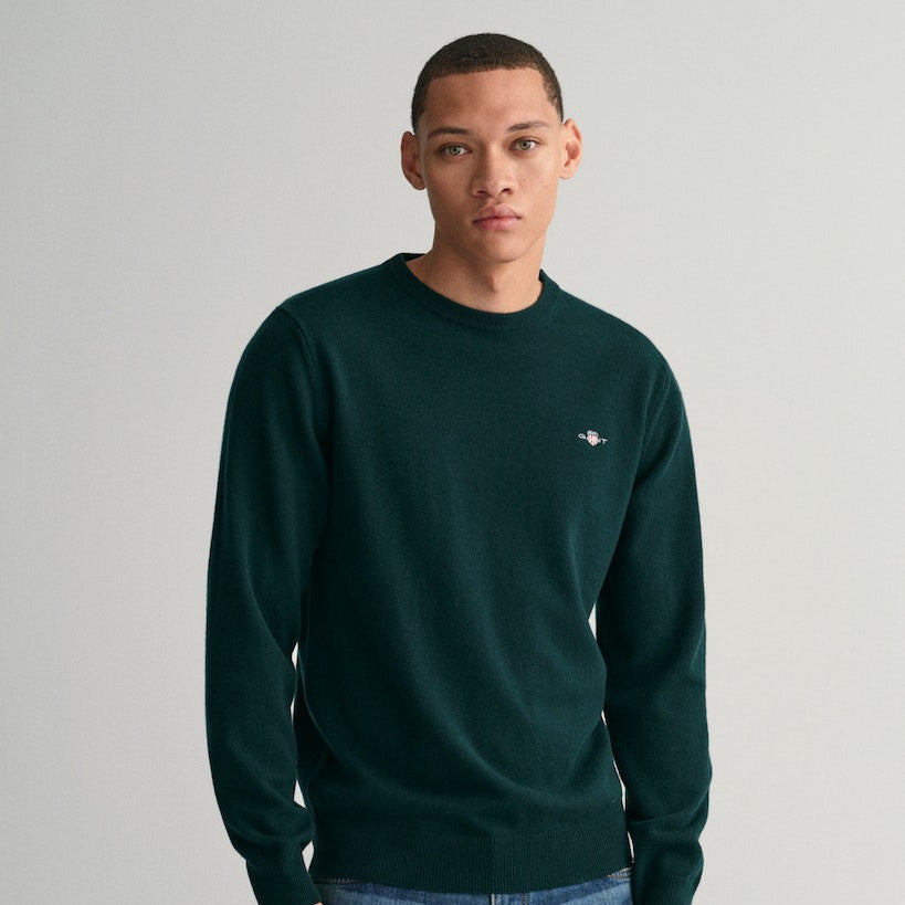 Gant 87211 374 Tartan Green Superfine Lambswool C-Neck