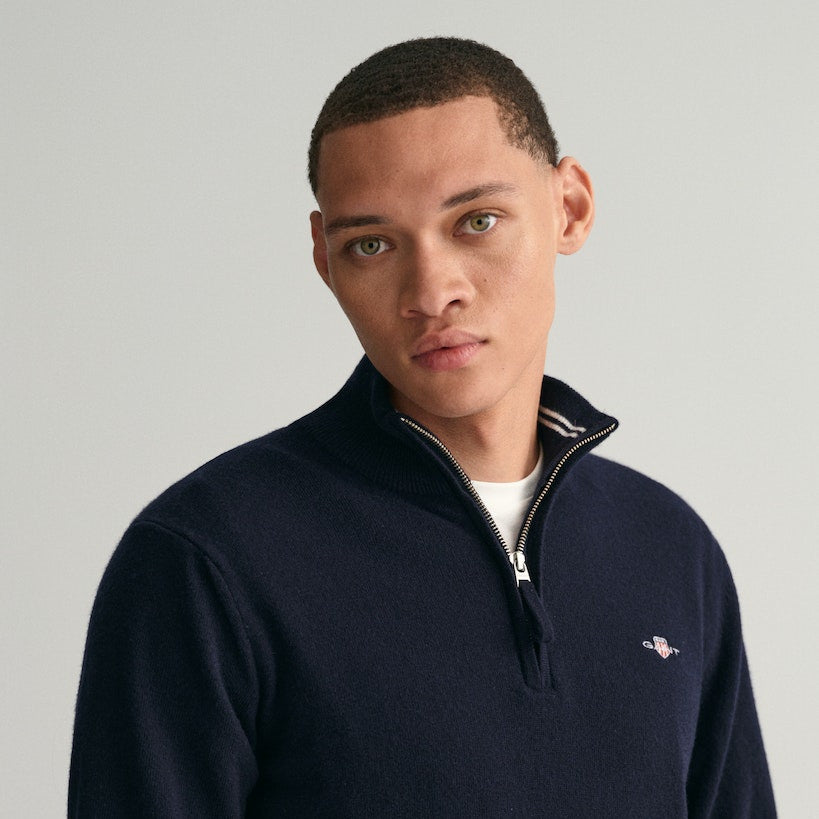 Gant 87213 410 Marine Superfine Lambswool Half Zip