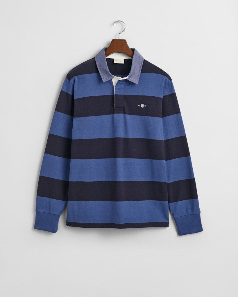 Gant 2004083 442 Vintage Blue Reg Chambray Stripe Heavy Rugger