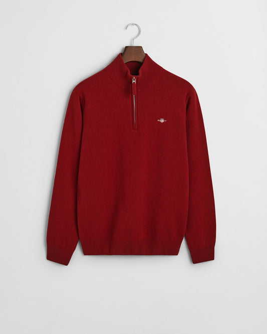 Gant 87213 604 Plumped Red Superfine Lambswool Half Zip