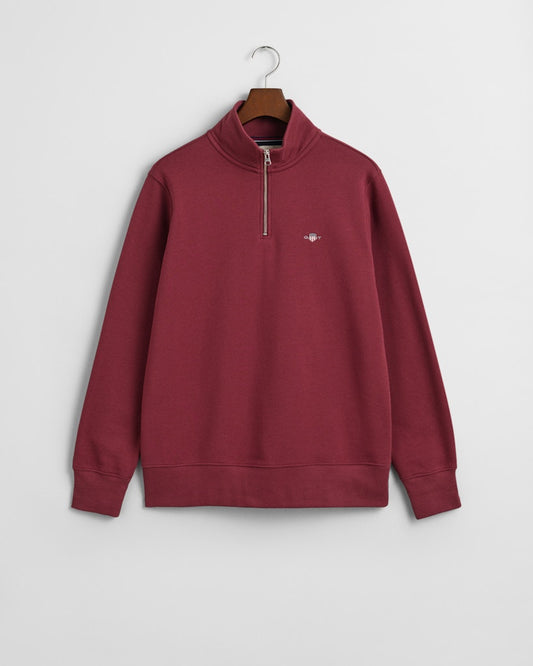 Gant 2008005 638 Wine Red Reg Shield Half Zip Sweat