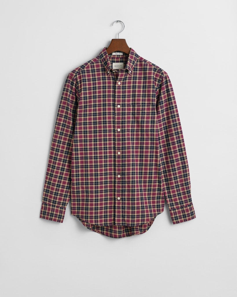 Gant 3240194 638 Wine Red Reg Light Twill Check Shirt