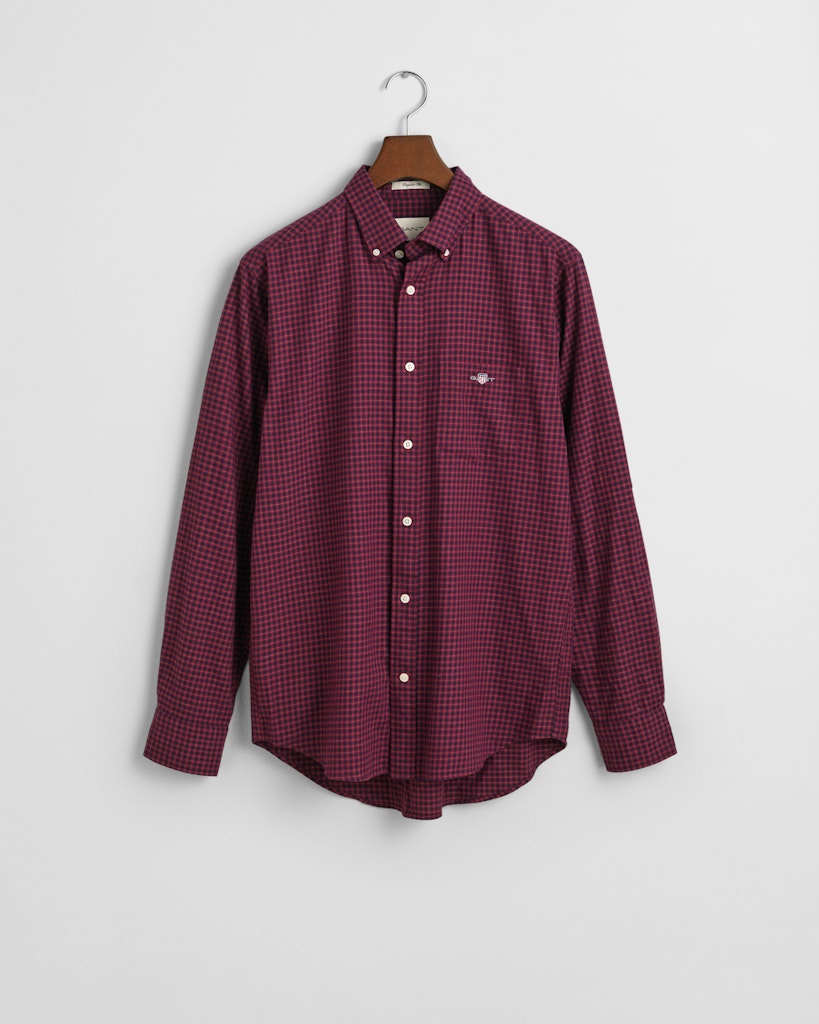 Gant 3240213 638 Wine Red Reg Microcheck Flannel Shirt