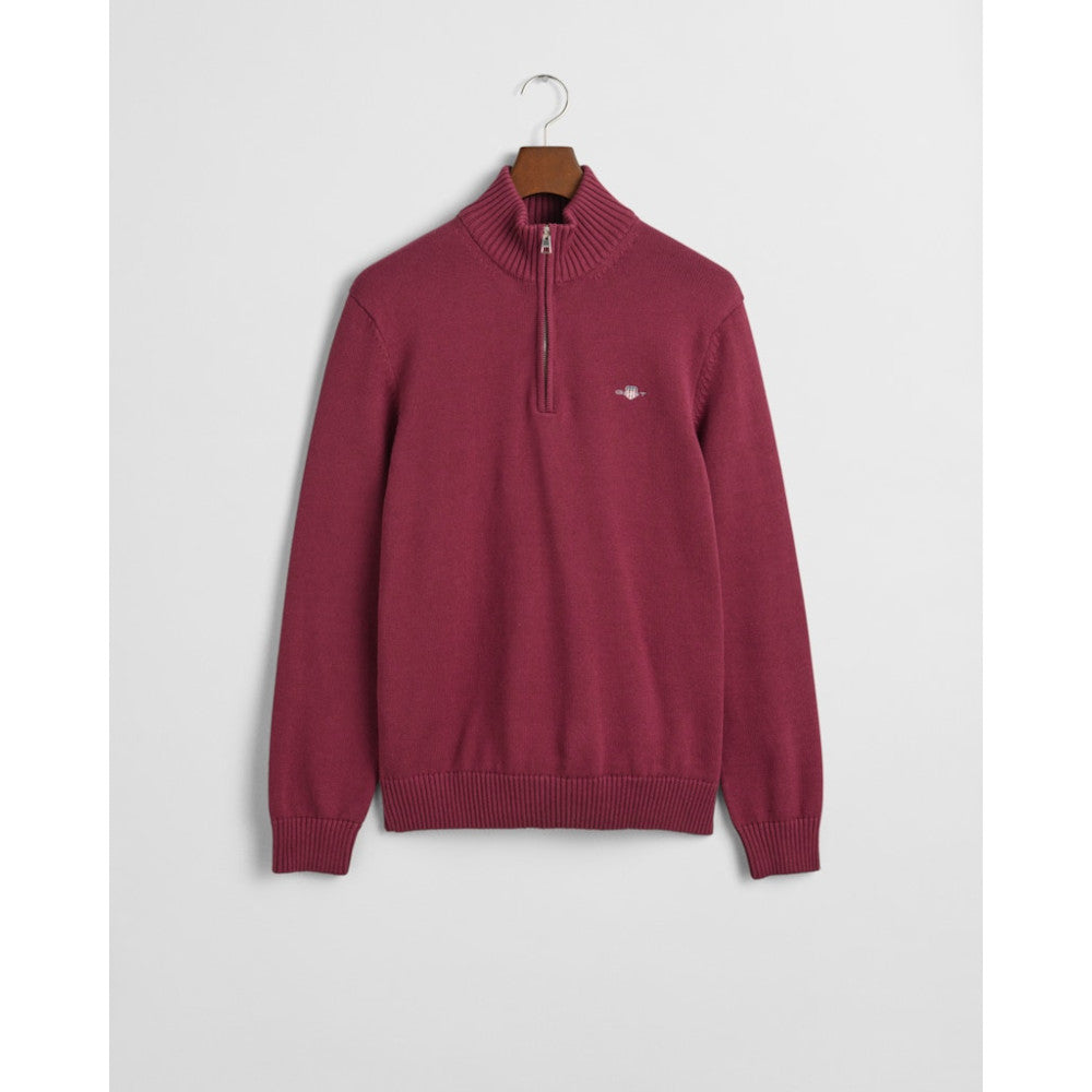 Gant 8030170 638 Wine Red Casual Cotton Half Zip