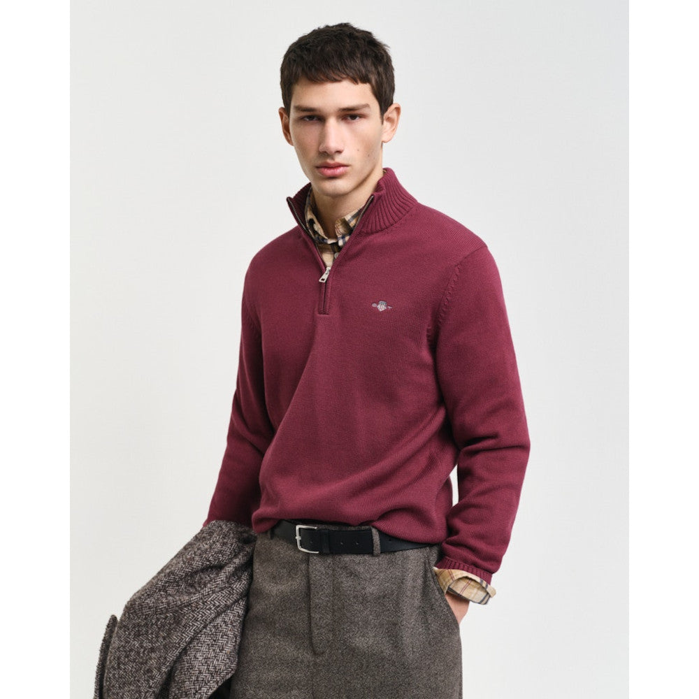 Gant 8030170 638 Wine Red Casual Cotton Half Zip