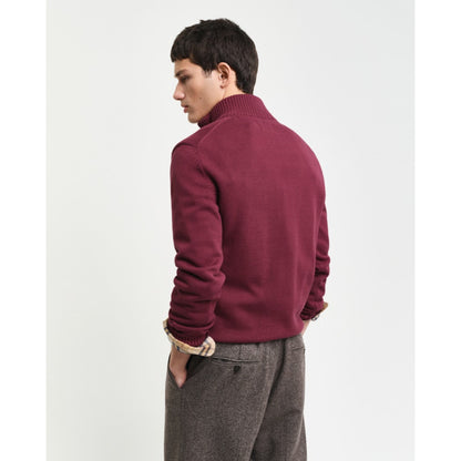 Gant 8030170 638 Wine Red Casual Cotton Half Zip