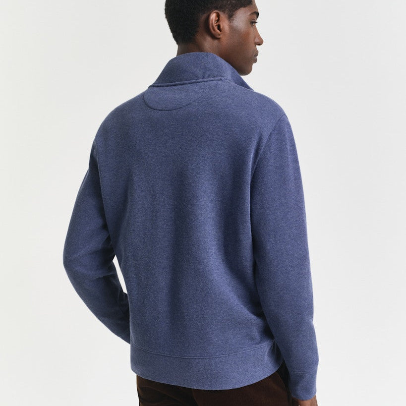 Gant 2028042 902 Melange Jeans Blue Full Zip Cardigan