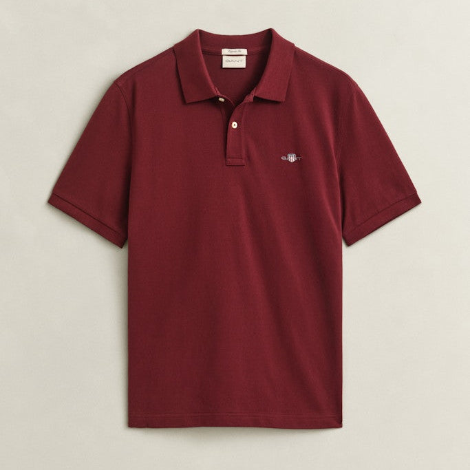 Gant 2210 676 Deep Grape Wine Reg Shield Ss Pique Polo