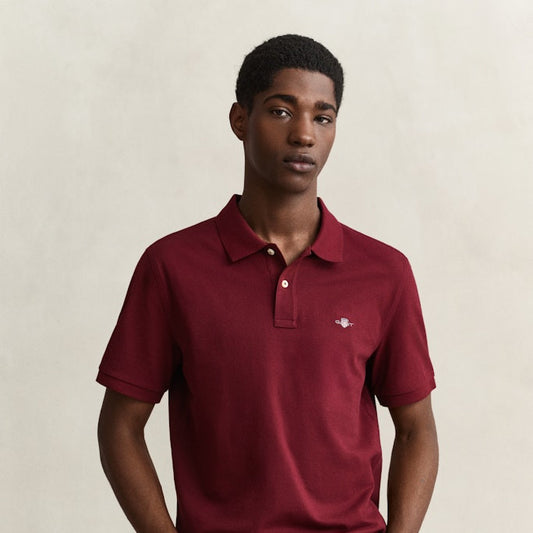 Gant 2210 676 Deep Grape Wine Reg Shield Ss Pique Polo