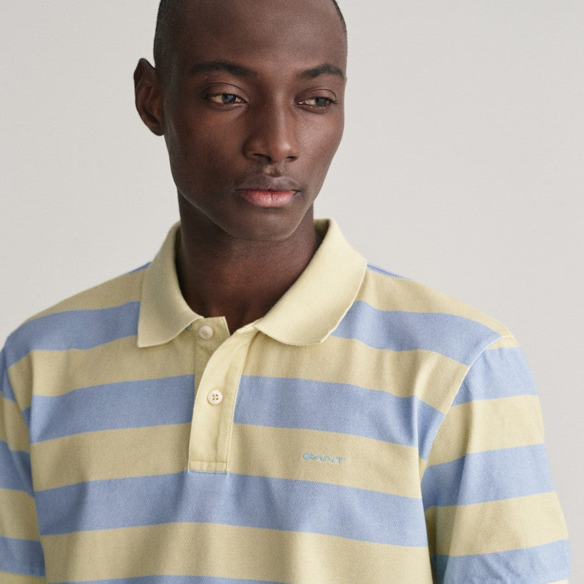 Gant 2062044 457 Fresh Blue Heavy Washed Striped Polo