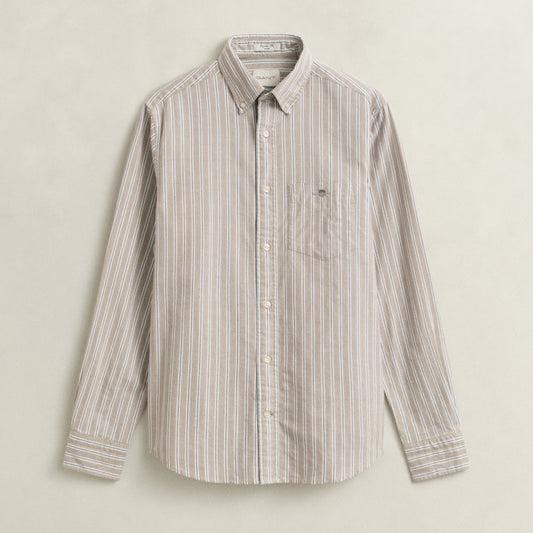 Gant 3262014 264 Light Taupe Reg Classic Oxford Stripe Shirt