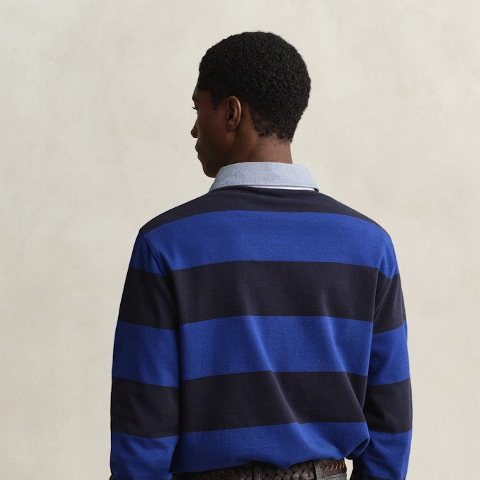 Gant 2004083 435 Crisp Blue Reg Chambray Stripe Heavy Rugger
