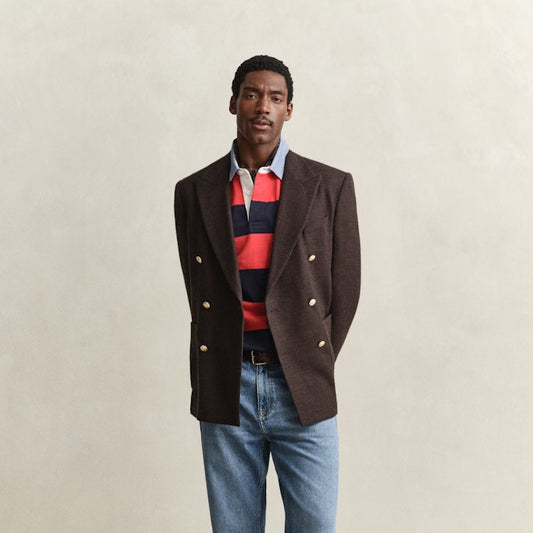 Gant 2004083 853 Maple Fire Reg Chambray Stripe Heavy Rugger