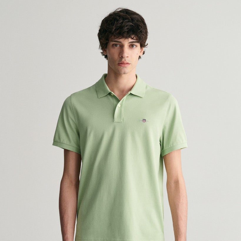 Gant 2210 345 Milky Matcha Reg Shield Short Sleeve Pique Polo