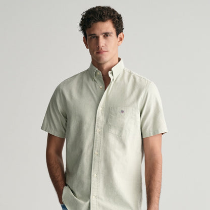 Gant 3000201 345 Milky Matcha Reg Oxford Short Sleeve Shirt