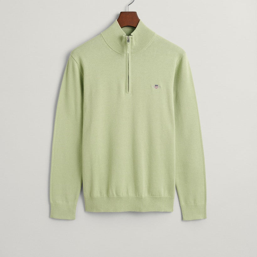 Gant 8030564 345 Milky Matcha Clashort Sleeveic Cotton Half Zip