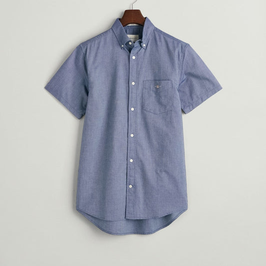 Gant 3000201 423 Persian Blue Reg Oxford Short Sleeve Shirt