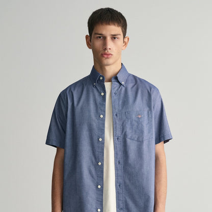 Gant 3000201 423 Persian Blue Reg Oxford Short Sleeve Shirt