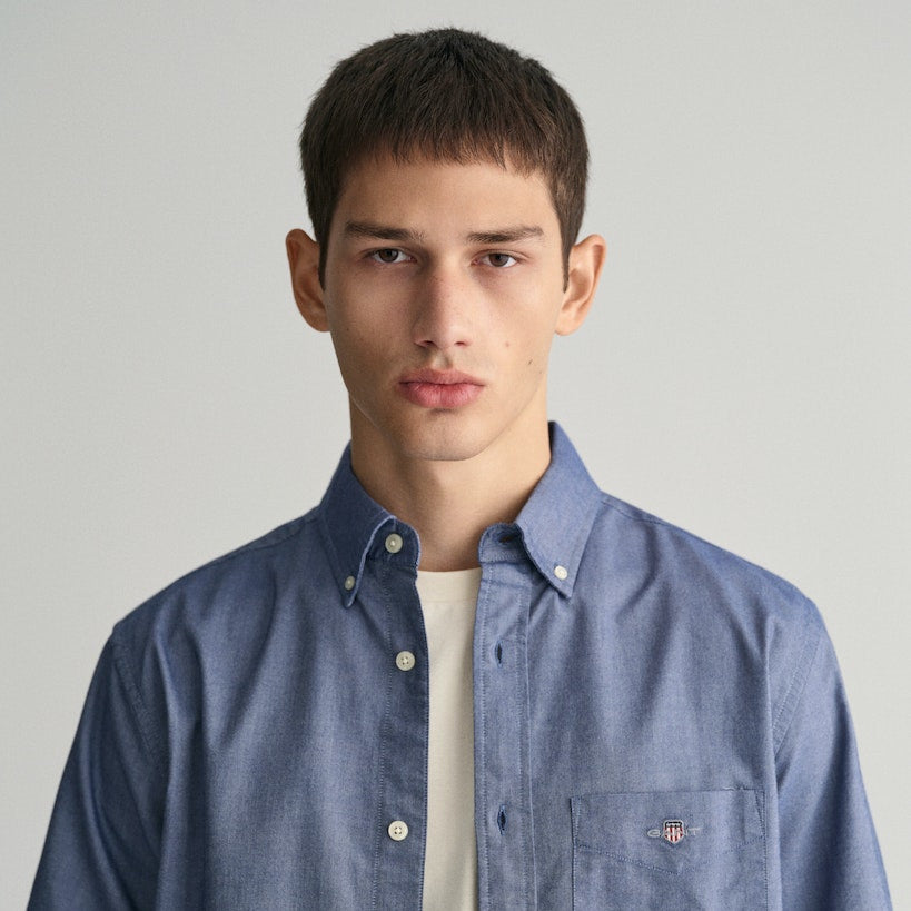 Gant 3000201 423 Persian Blue Reg Oxford Short Sleeve Shirt