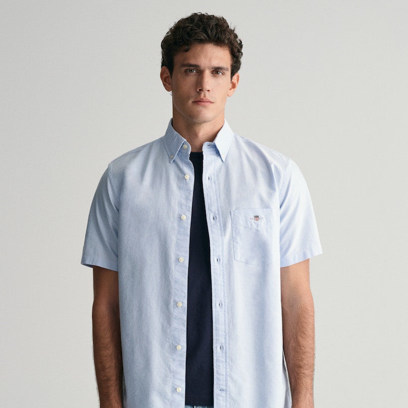 Gant 3000201 455 Light Blue Reg Oxford Short Sleeve Shirt