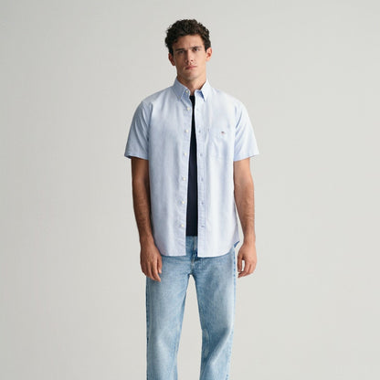 Gant 3000201 455 Light Blue Reg Oxford Short Sleeve Shirt