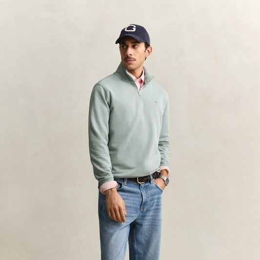 Gant 2008005 10 Reg Shield Ceramic Grey Half Zip Sweat
