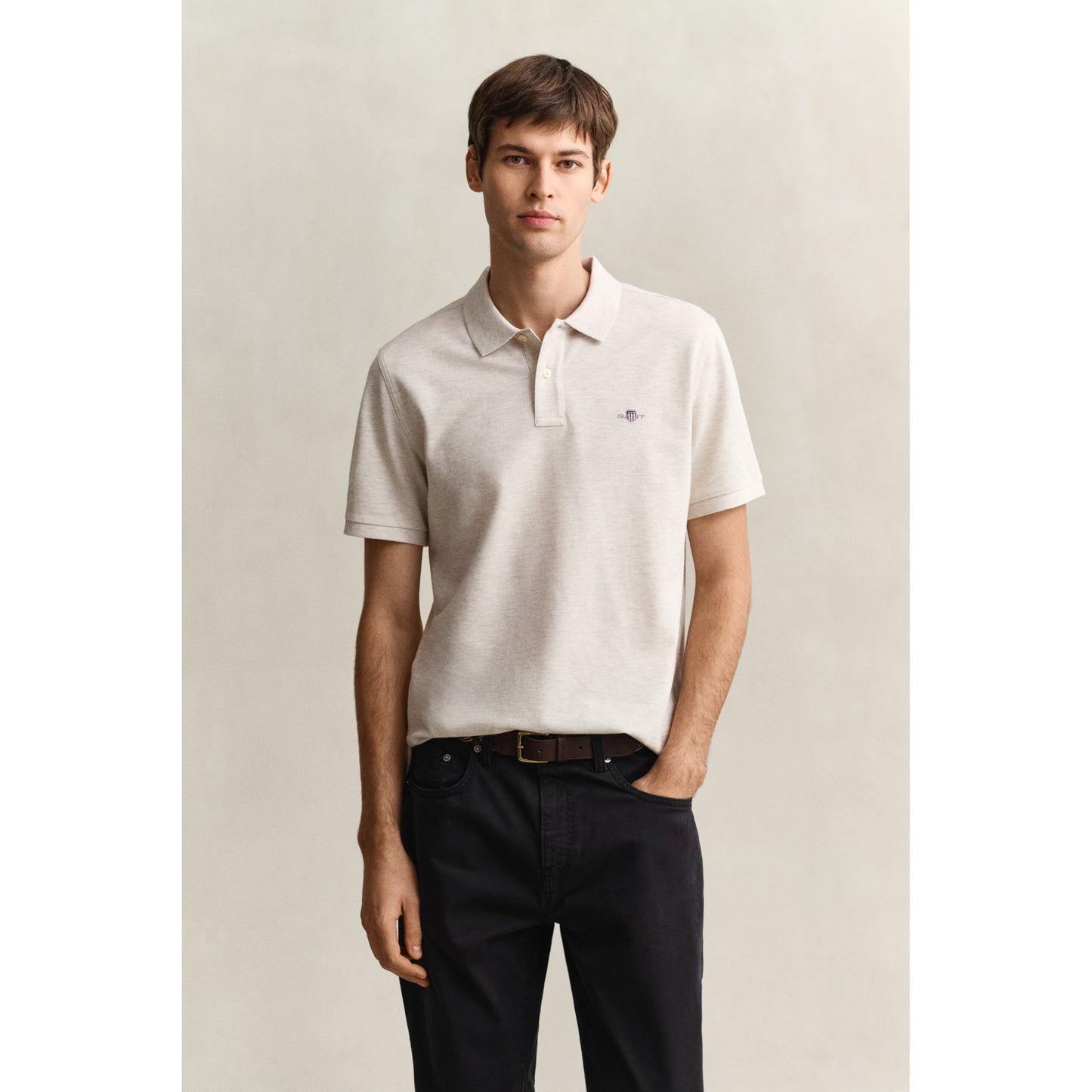 Gant 2210 299 Reg Shield SS Pique Seed Melange Polo