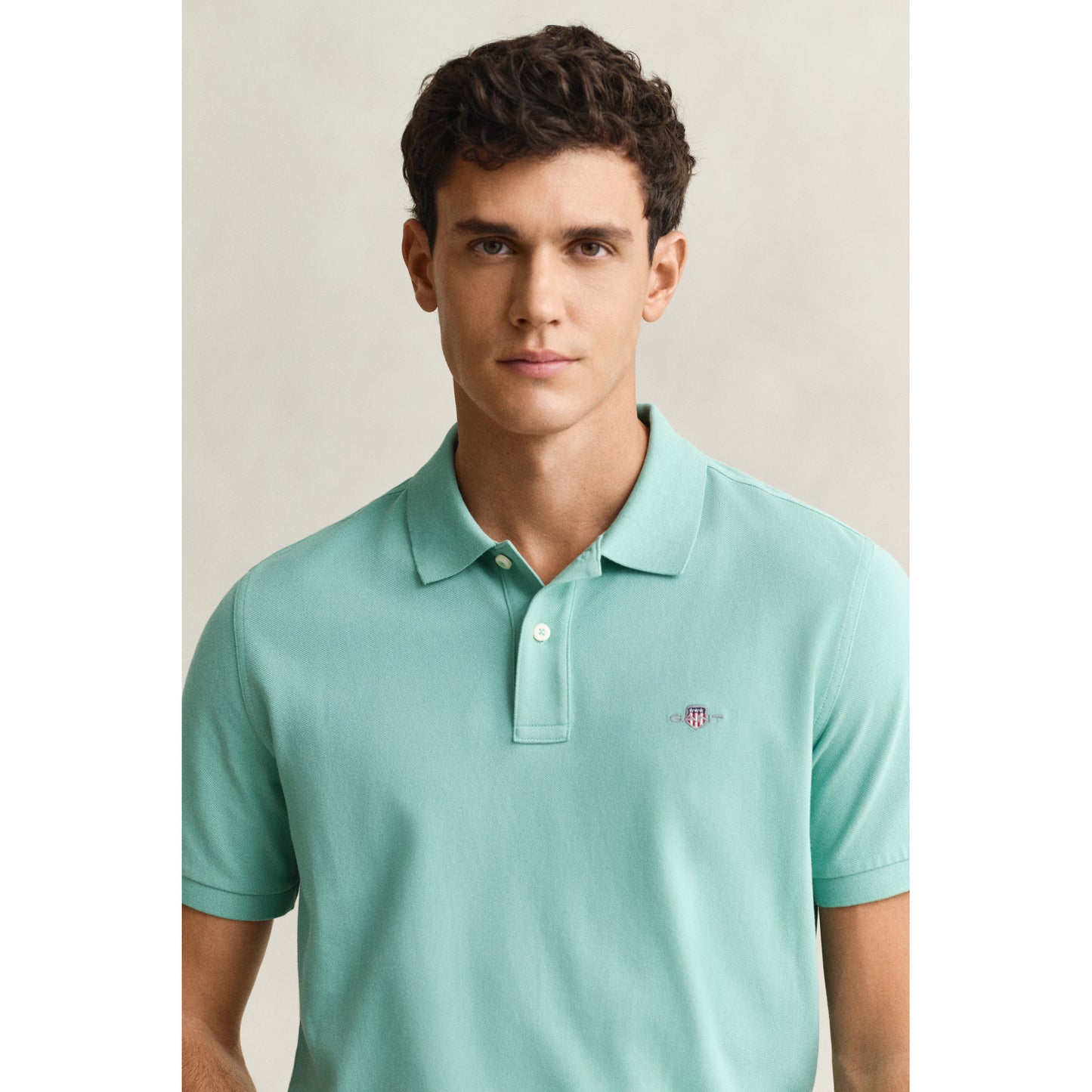 Gant 2210 323 Reg Shield SS Pique Muted Turquoise Polo