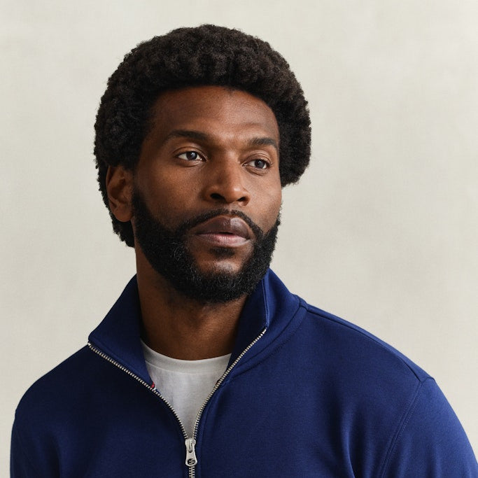 Gant 2008005 432 Reg Shield Rich Navy Half Zip Sweat