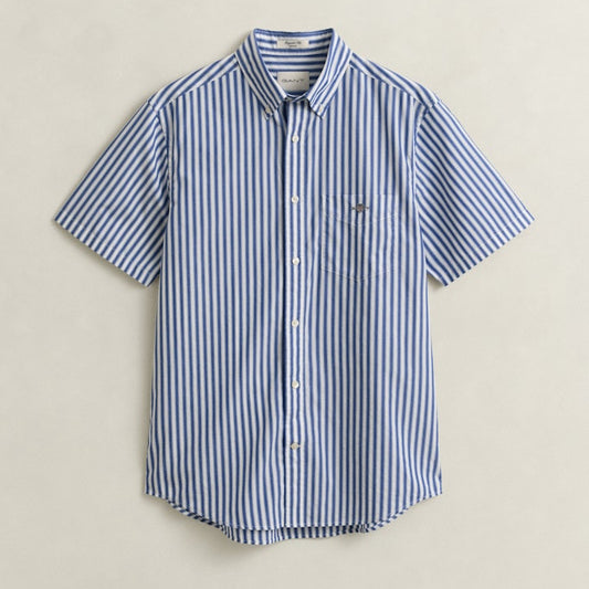 Gant 3260014 436 Reg Classic Poplin Stripe SS College Blue Shirt