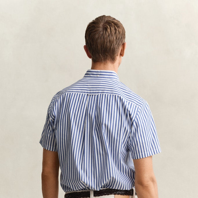 Gant 3260014 436 Reg Classic Poplin Stripe SS College Blue Shirt