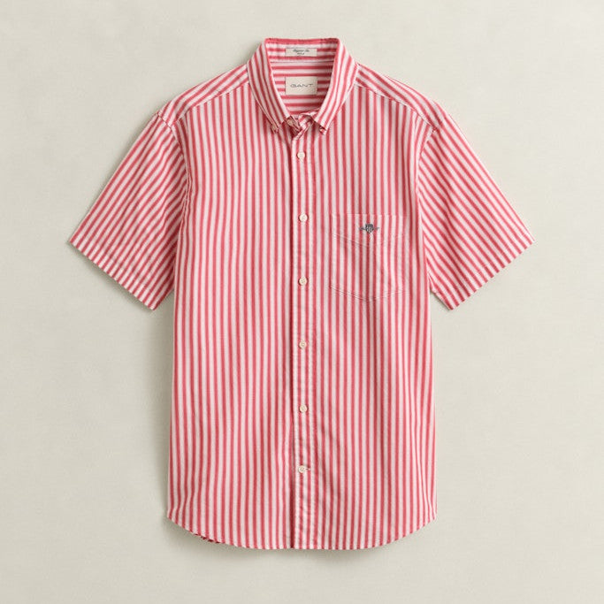 Gant 3260014 641 Reg Classic Poplin Stripe SS Rose Red Shirt