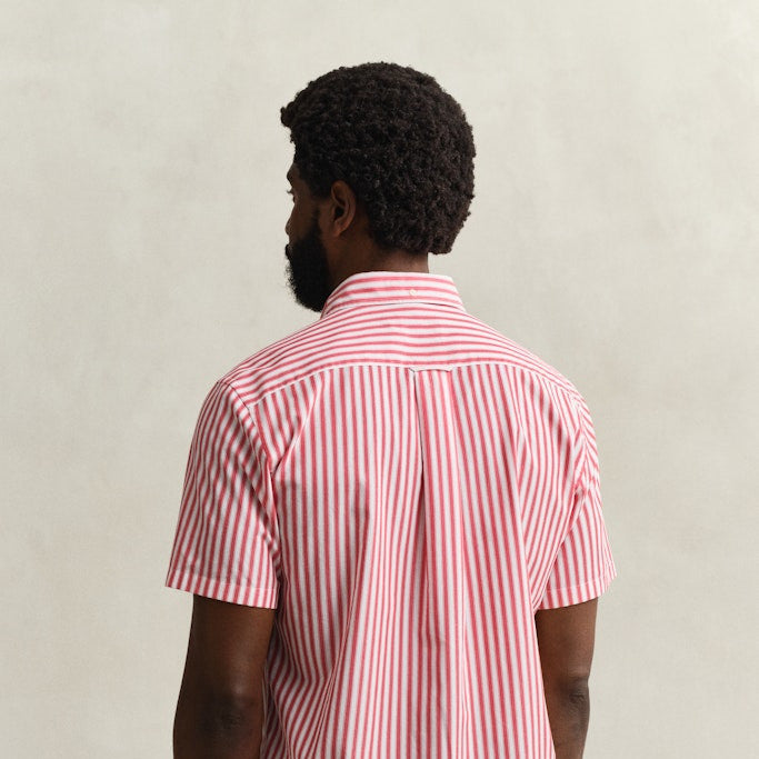 Gant 3260014 641 Reg Classic Poplin Stripe SS Rose Red Shirt
