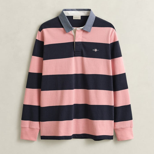 Gant 2004083 671 Reg Chambray Stripe Bubbelgum Pink Heavy Rugger