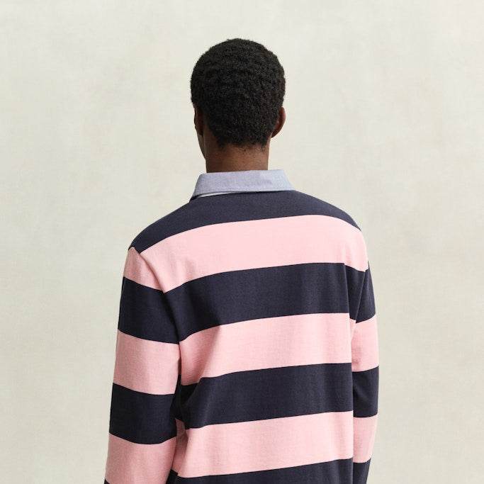 Gant 2004083 671 Reg Chambray Stripe Bubbelgum Pink Heavy Rugger