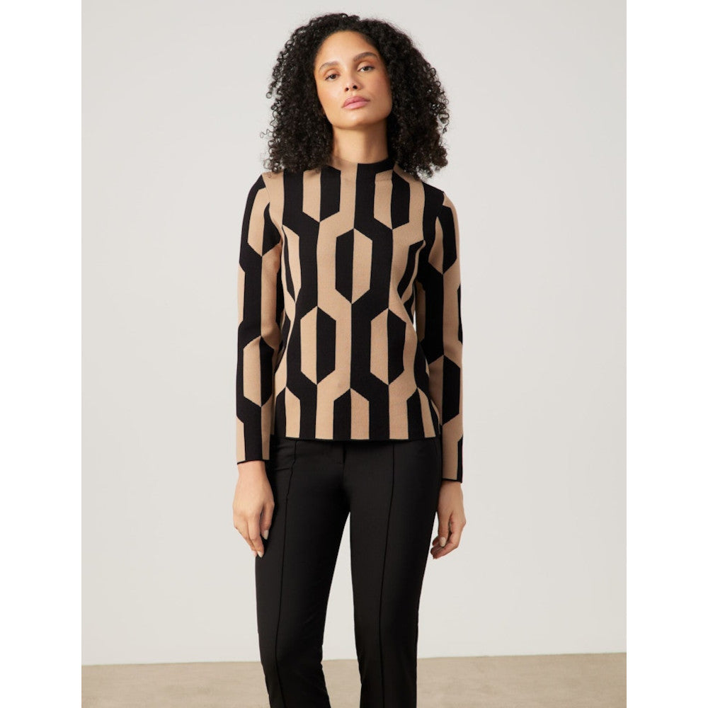 Gerry Weber 978059 35705 1189 Black/White Jacquard Top