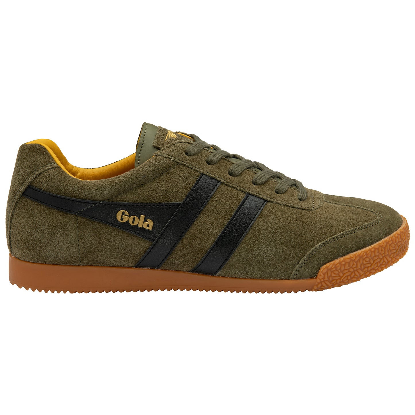 Gola CMA192NA Harrier Suede Khaki/Black/Sun Trainers