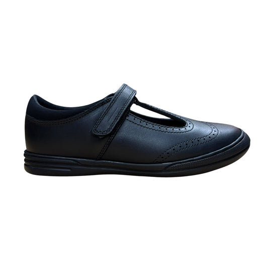 Term Emeline Black Leather School Shoes