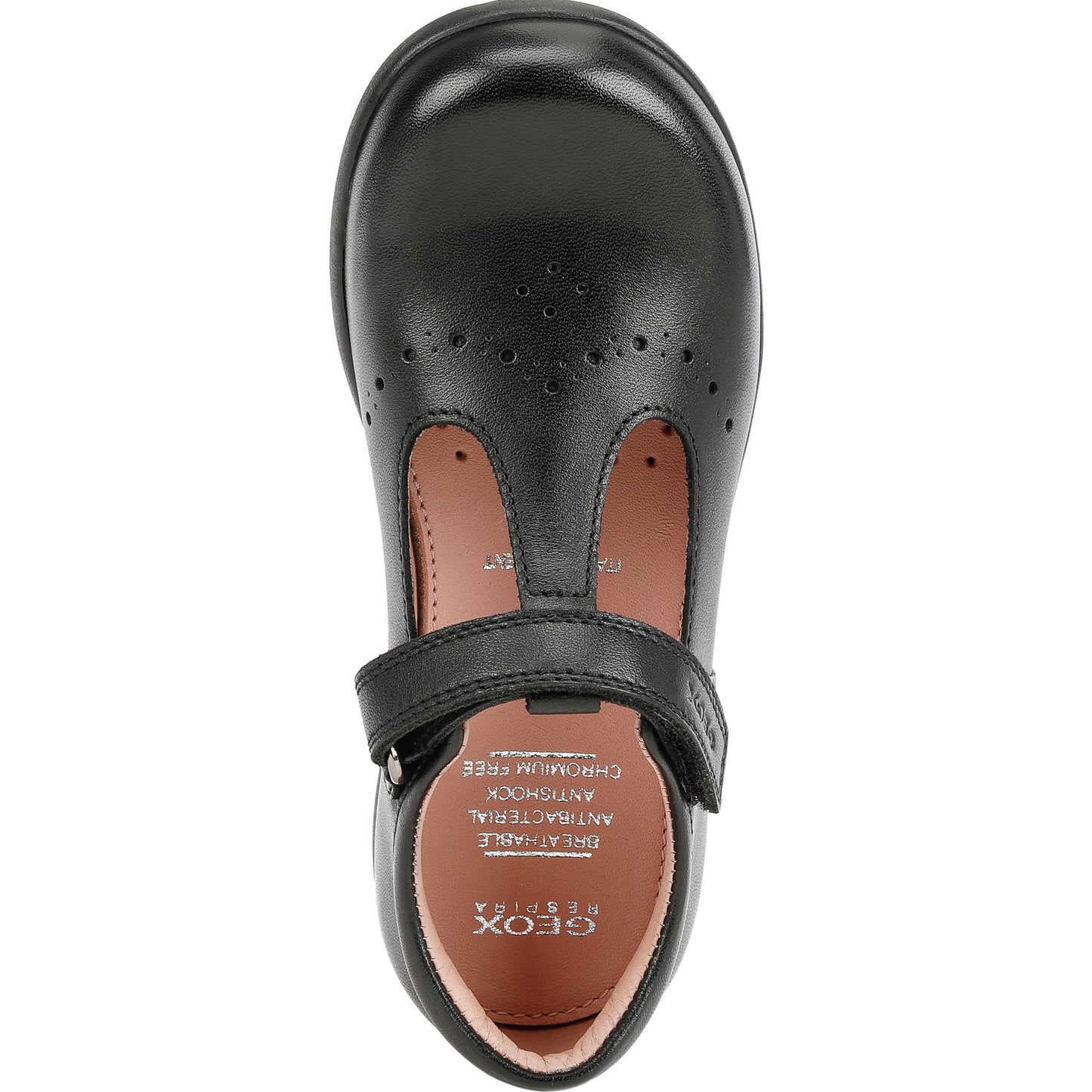 Geox Naimara Black Smooth Leather School Shoes