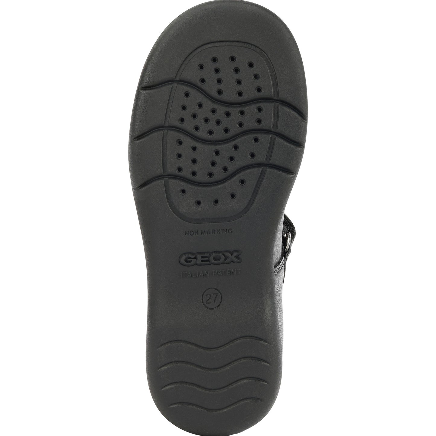 Geox Naimara Black Smooth Leather School Shoes