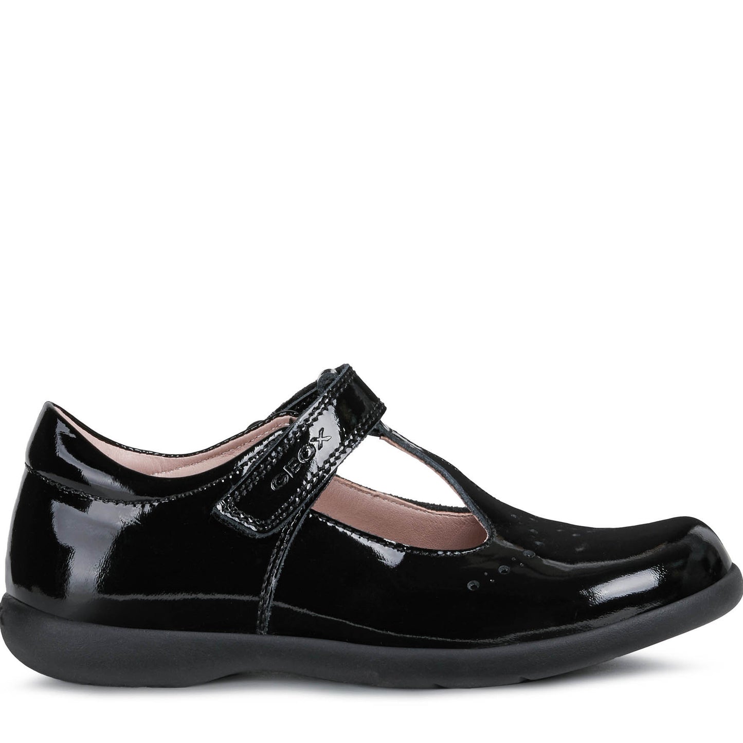 Geox Naimara Black Patent Leather School Shoes