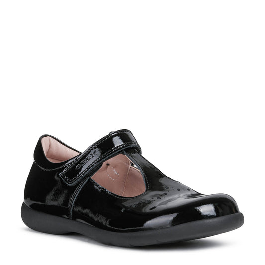 Geox Naimara Black Patent Leather School Shoes