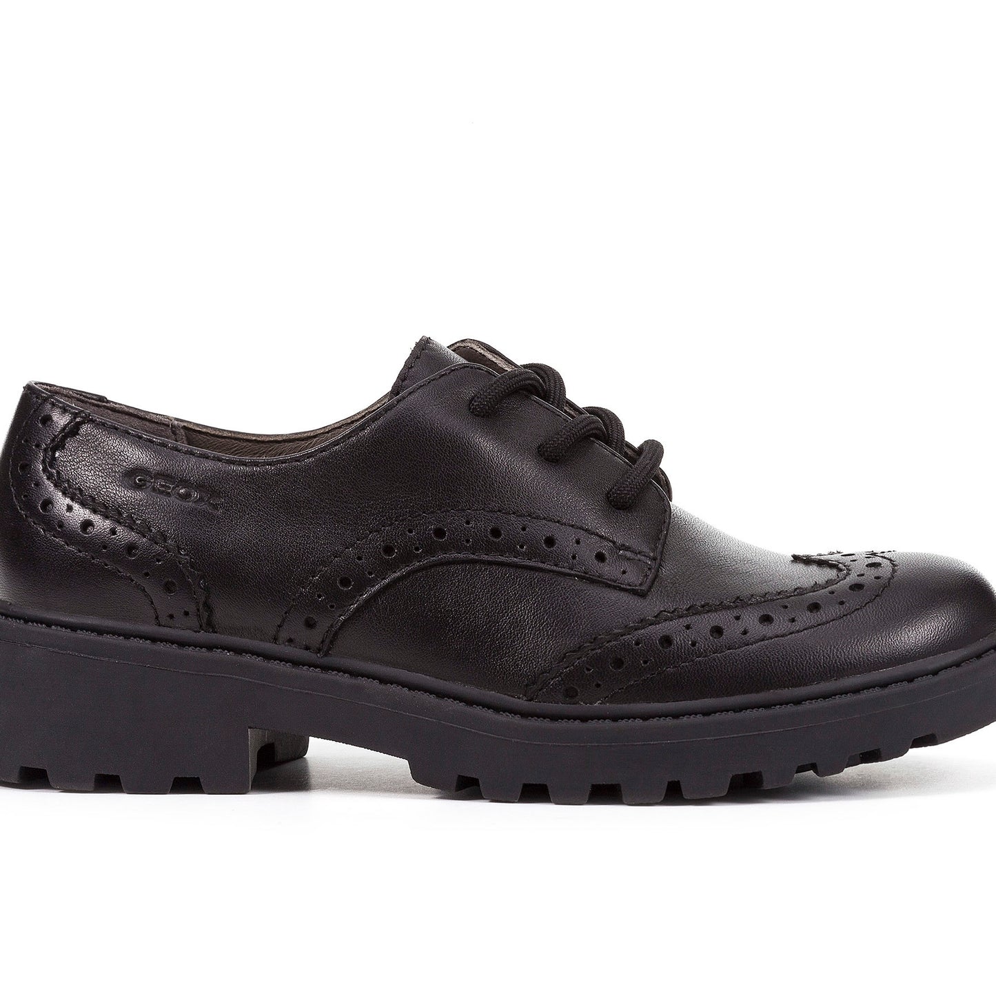 Geox Casey Black School Shoes