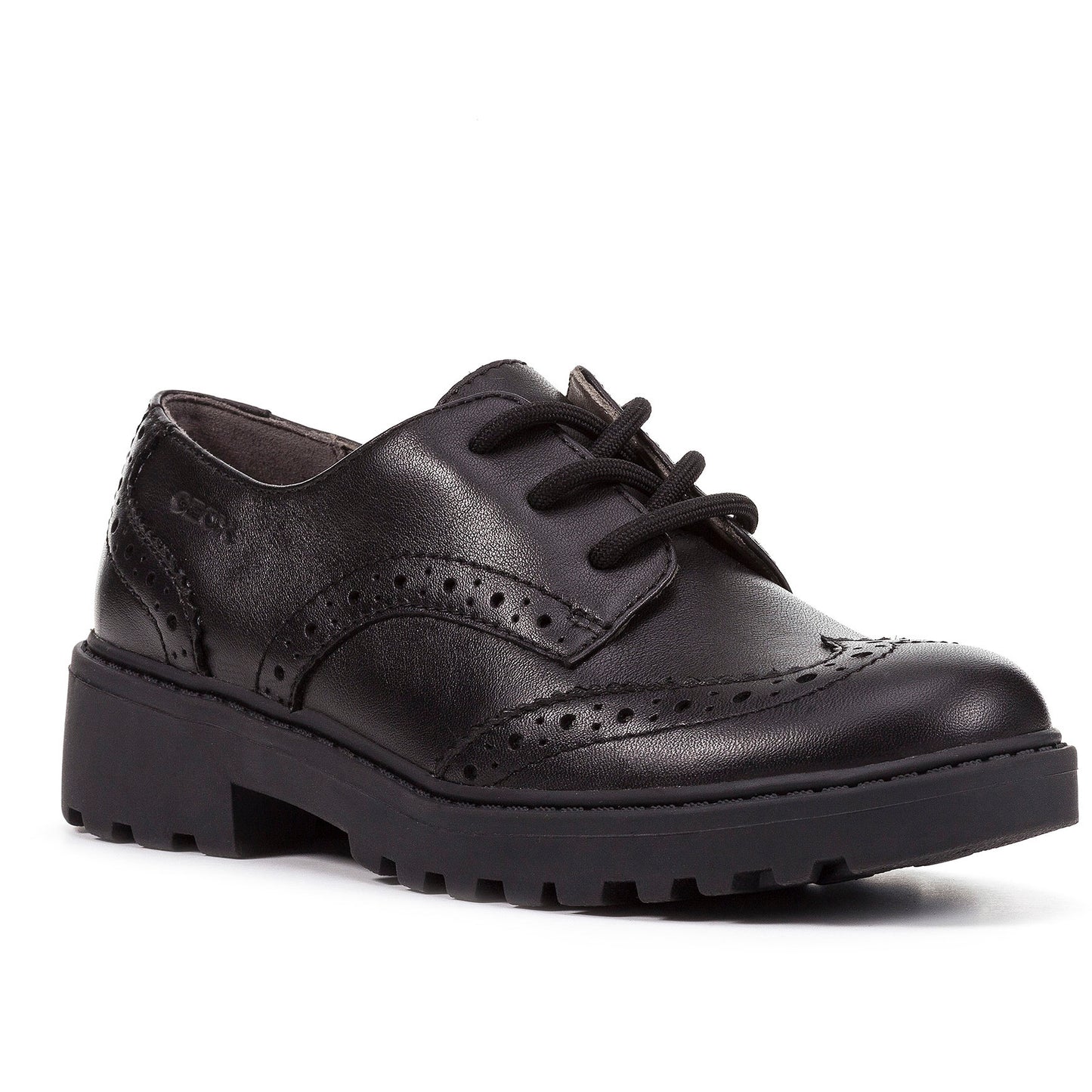 Geox Casey Black School Shoes