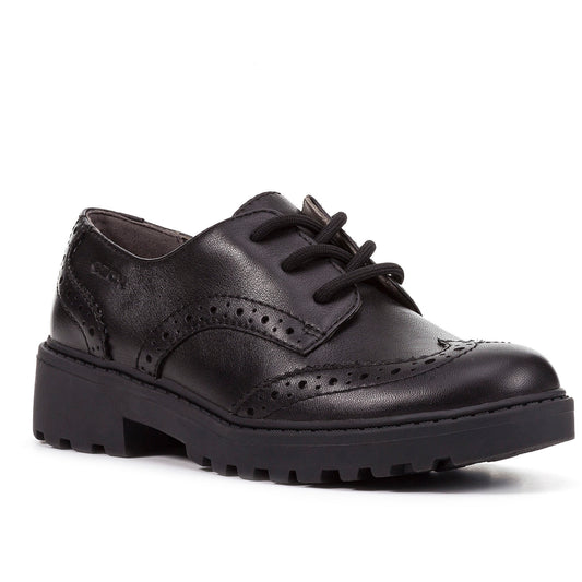 Geox Casey Black School Shoes