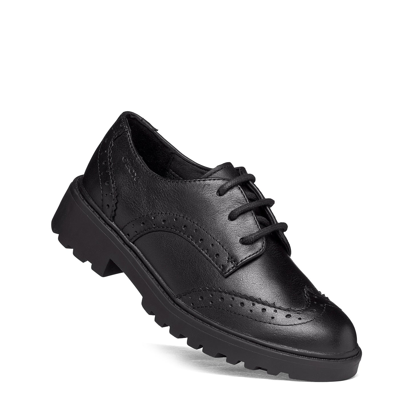 Geox Casey Black School Shoes
