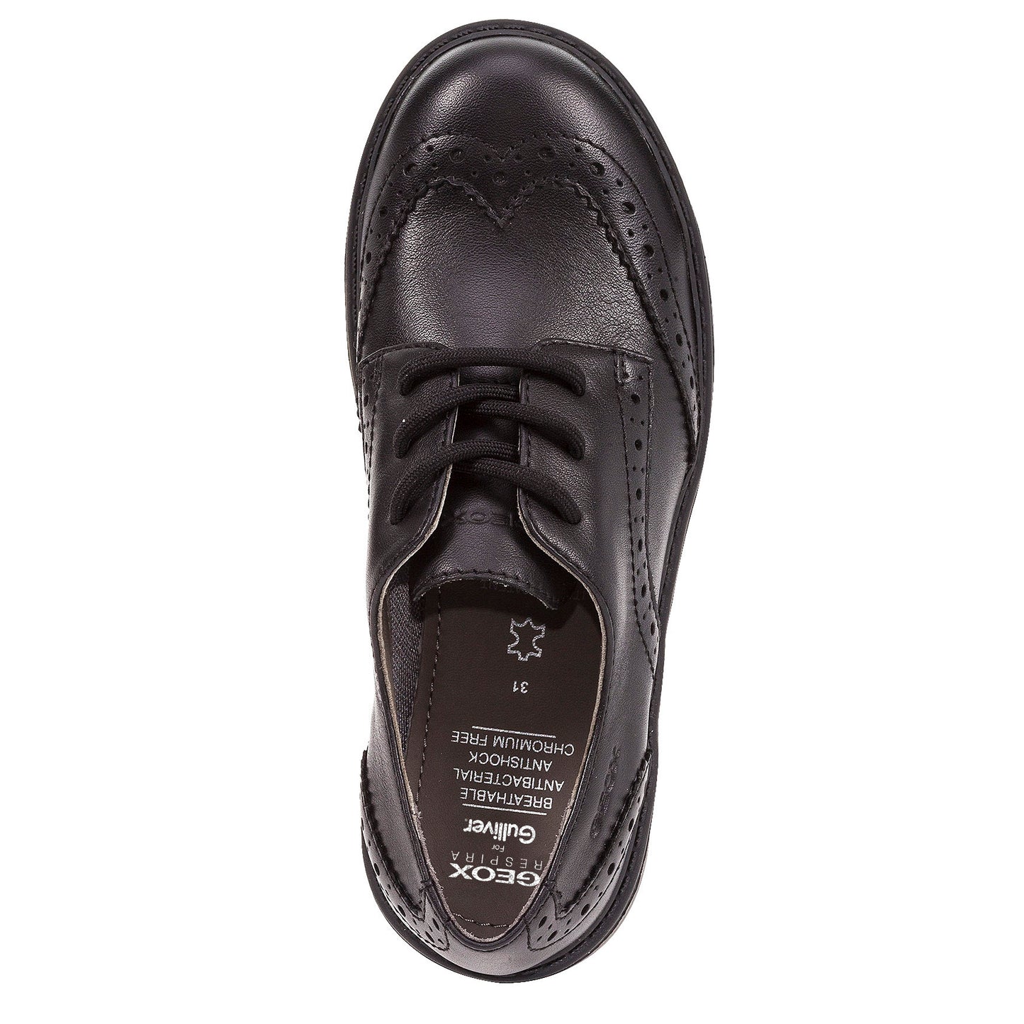 Geox Casey Black School Shoes