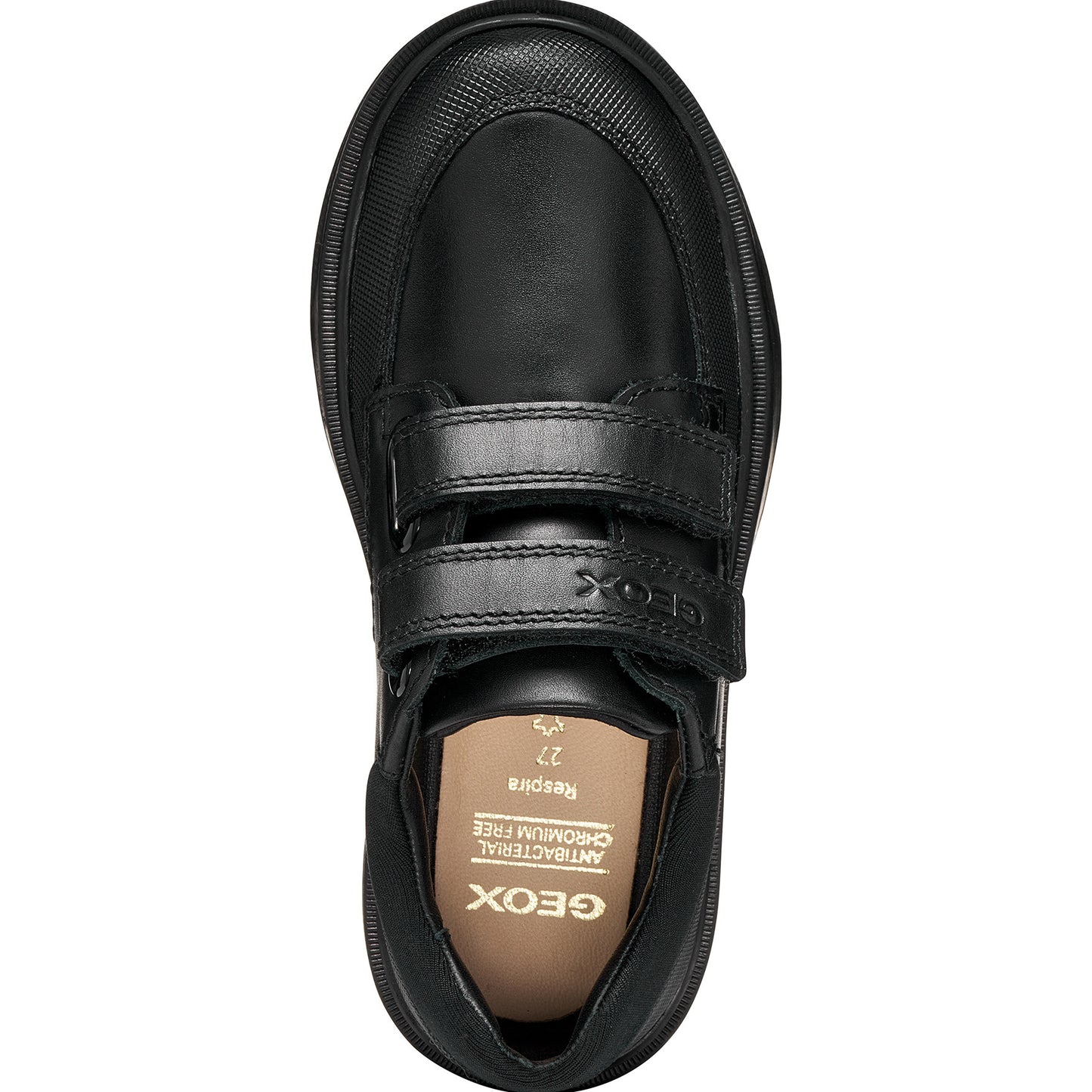 Geox Riddock Black Velcro School Shoes