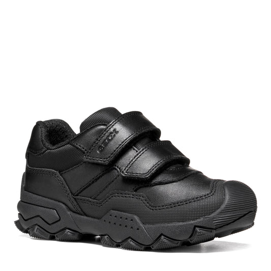 Geox Buller Black Velcro School Shoes