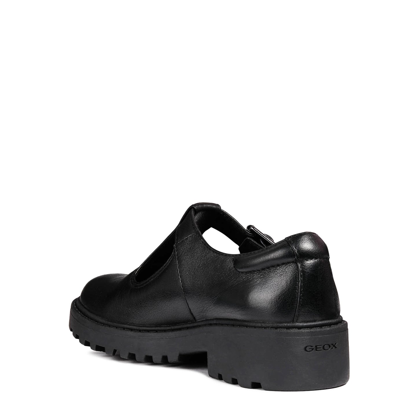 Geox Casey Black Leather School Shoes